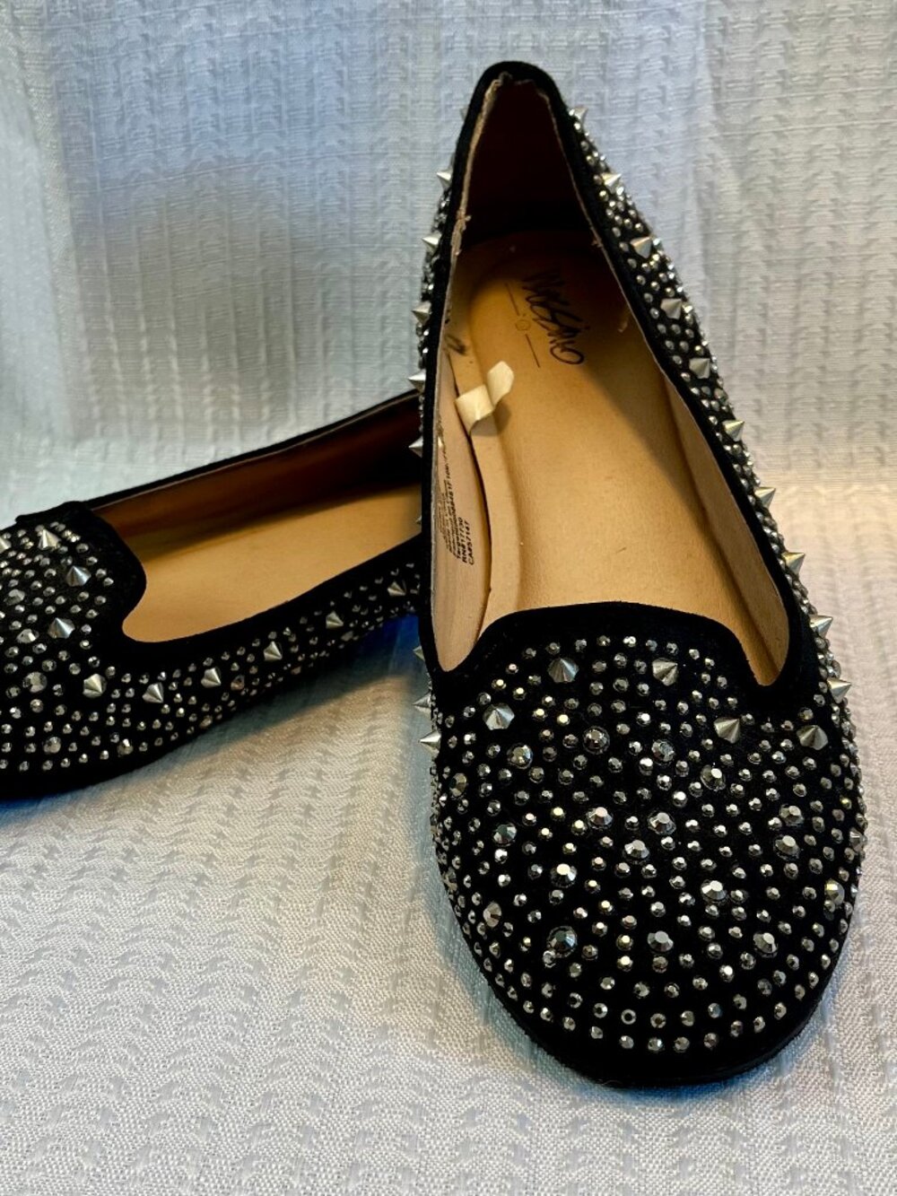 Vintage Mossimo Supply Co Black Studded Smoking Flats size 7.5